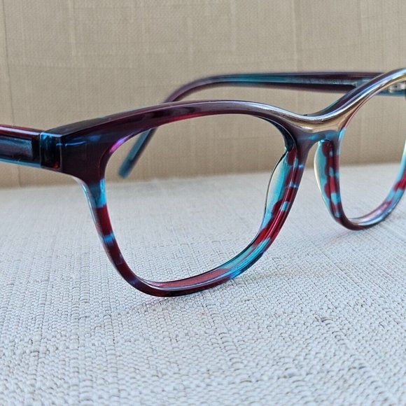 handmade Tom Davies Eyeglasses Frame Red/Blue Tone Unisex Glasses Frame 51[]116 - Picture 3 of 12